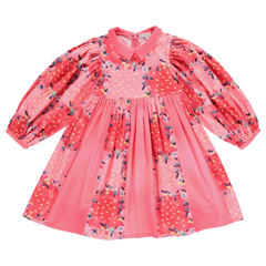 BEBE ORGANIC BEATRICE FLORAL PATCHWORK DRESS