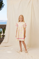 BEBE ORGANIC ALBA PATCHWORK EMBROIDERED DRESS