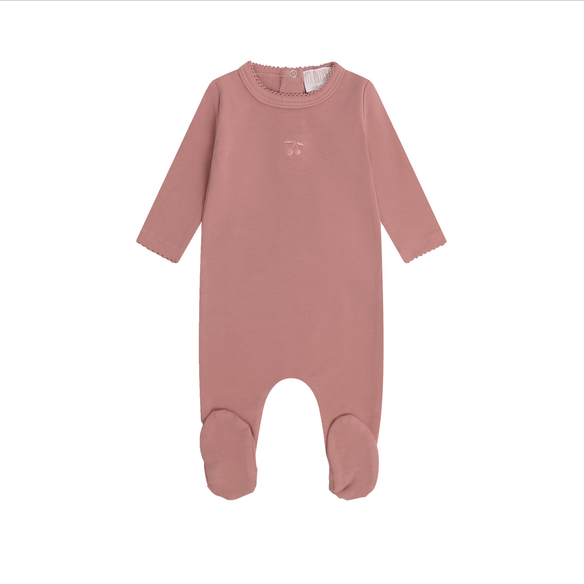 MI AMOUR BERRY SWEET EMBROIDERED FOOTIE