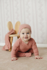 MI AMOUR BERRY SWEET EMBROIDERED FOOTIE