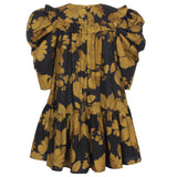 JESSIE AND JAMES BETSY FLOWER PRINT BUBBLE SLEEVE TIERED DRESS