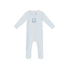 MINILABEL 2PC POINTELLE BEAR FOOTIE AND HAT SET