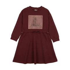 BONJOY SAILOR VELOUR PATCH DRESS