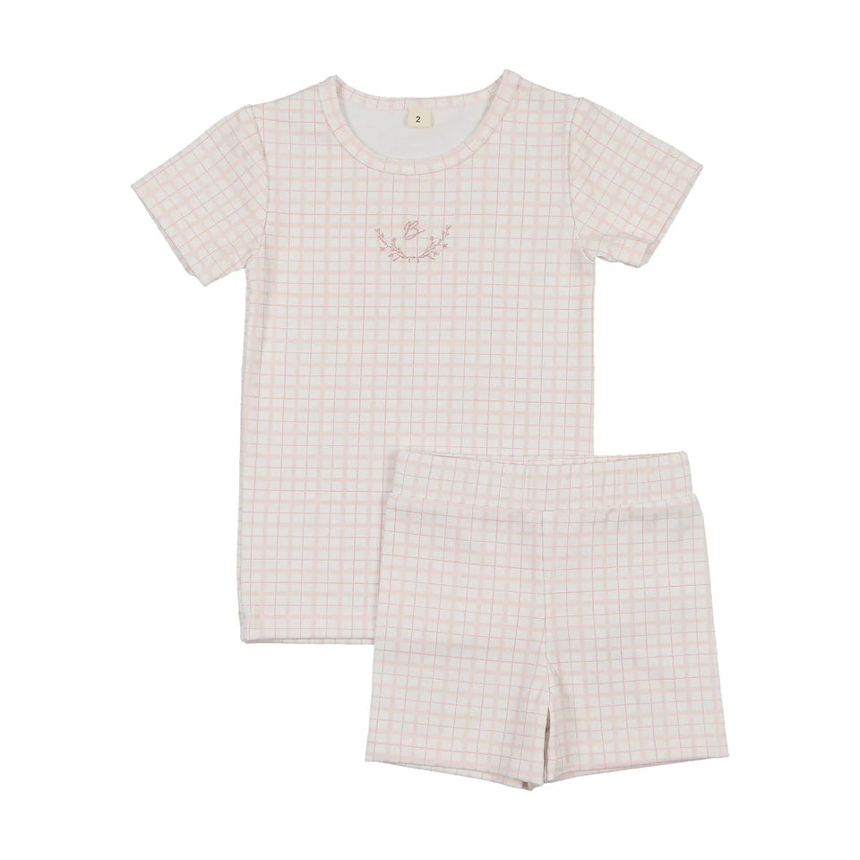 BONJOY 2PC S/S DAINTY GRID LOUNGE SET