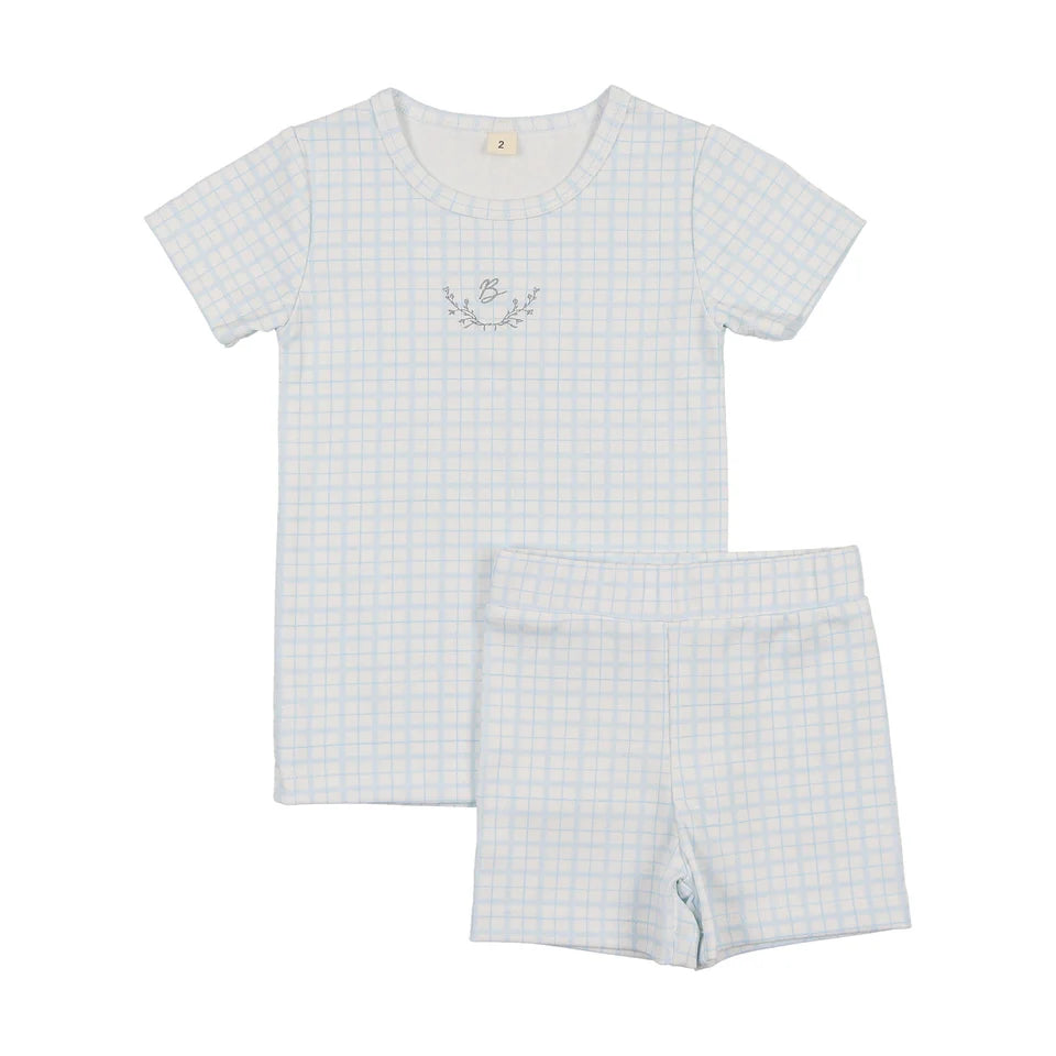 BONJOY 2PC S/S DAINTY GRID LOUNGE SET