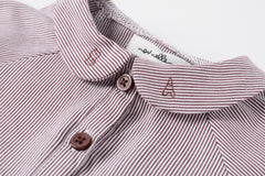 NOU NELLE 2PC STRIPED BLOUSE WITH KNIT SUSPENDER PANTS