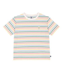 PETIT BATEAU SHORT SLEEVE MULTI-COLOR STRIPE TEE