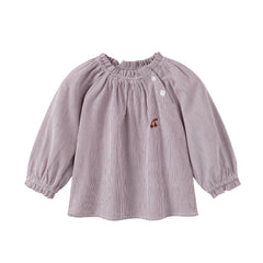NOU NELLE 2PC PINSTRIPE SHIRT WITH WOOL SCALLOP JUMPER