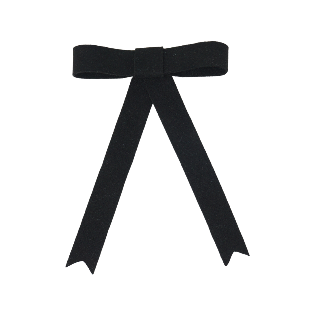 BANDEAU BRUSHED WOOL BOW CLIP