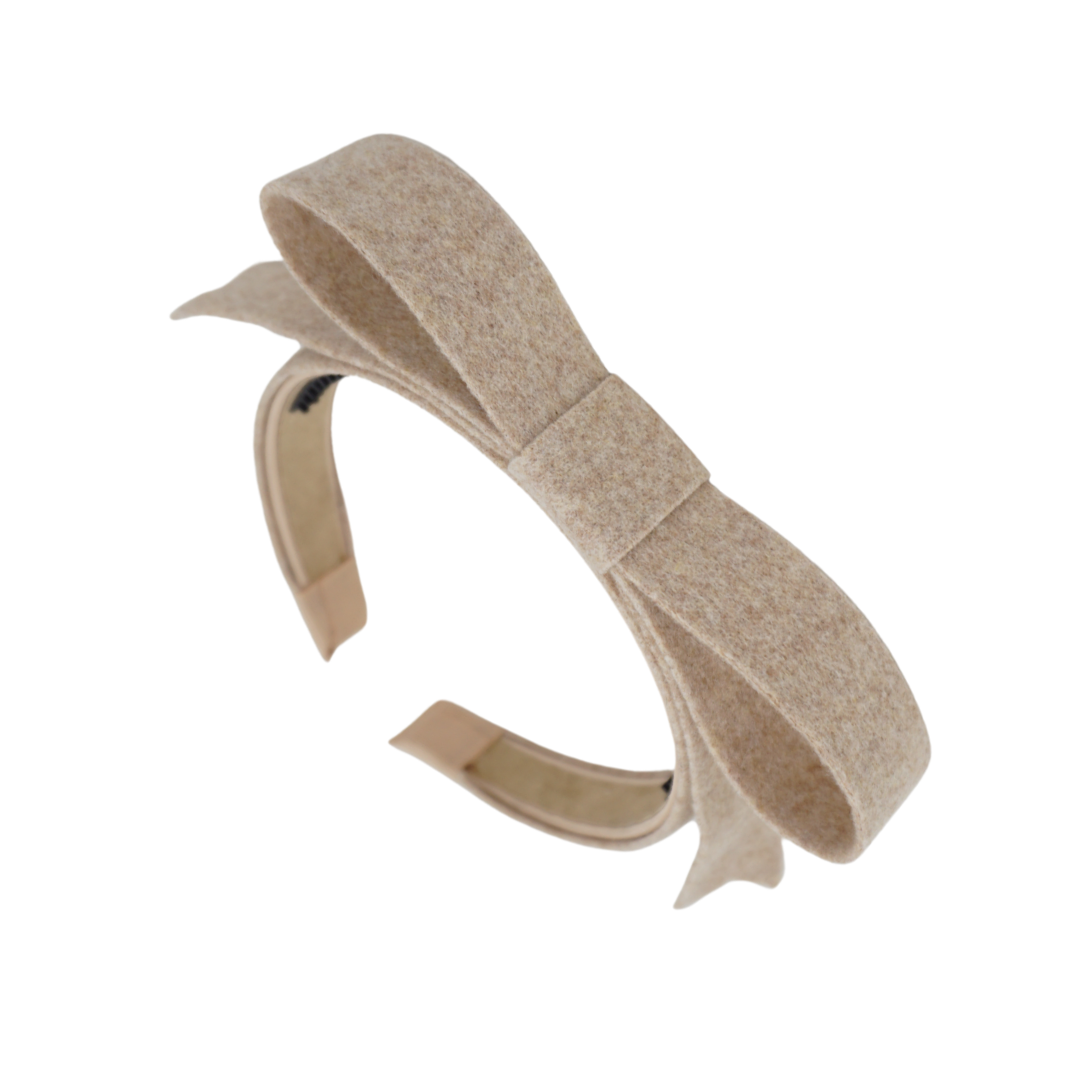 BANDEAU BRUSHED WOOL LUXE BOW HEADBAND