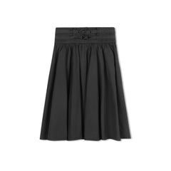 BYKE 2PC TRIM MOCK NECK WITH TAFFETA BUCKLE SKIRT