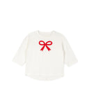 CABANA EMBROIDERED BOW DOLMAN TEE