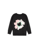 VIBE FLOWER EMBROIDERED DETAIL SWEATSHIRT