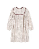 ONE CHILD FLORAL PRINT PIPING SQUARE DETAIL DRESS