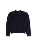 PAPILLON PUFF SLEEVE BUTTON CUFF SWEATER