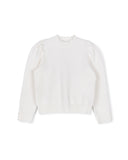 PAPILLON PUFF SLEEVE BUTTON CUFF SWEATER