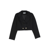 BACE COLLECTION CROPPED GOLD BUTTON BLAZER