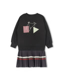 PHIL AND PHOEBE ALVIN BIKE PRINT SCUBA SWEATSHIRT DRESS