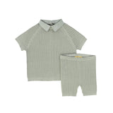 LE BOURDON 2PC CABLE KNIT SHORTS SET