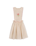 ONE CHILD APRON LINEN SCALLOPP TRIM JUMPER