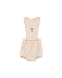 ONE CHILD APRON LINEN SCALLOP TRIM ROMPER