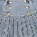 BACE COLLECTION LOW CUT DENIM PLEATED SKIRT