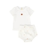 BEBE JOLEE 2PC FLOWER PRINT RIBBED BLOOMERS SET