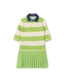 PHIL AND PHOEBE PIER DENIM COLLAR STRIPED POLO DRESS
