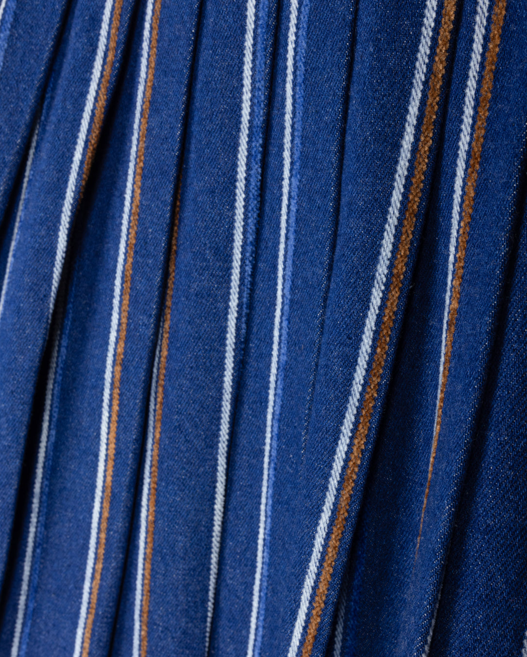 PHIL AND PHOEBE SHAFT DENIM STRIPED PLEATED SKIRT