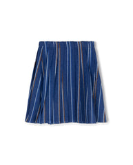 PHIL AND PHOEBE SHAFT DENIM STRIPED PLEATED SKIRT