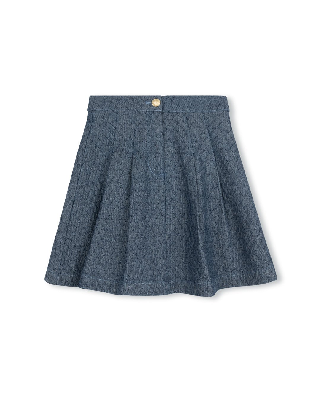 PHIL AND PHOEBE PUFFED DENIM A-LINE SKIRT