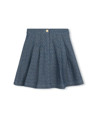 PHIL AND PHOEBE PUFFED DENIM A-LINE SKIRT