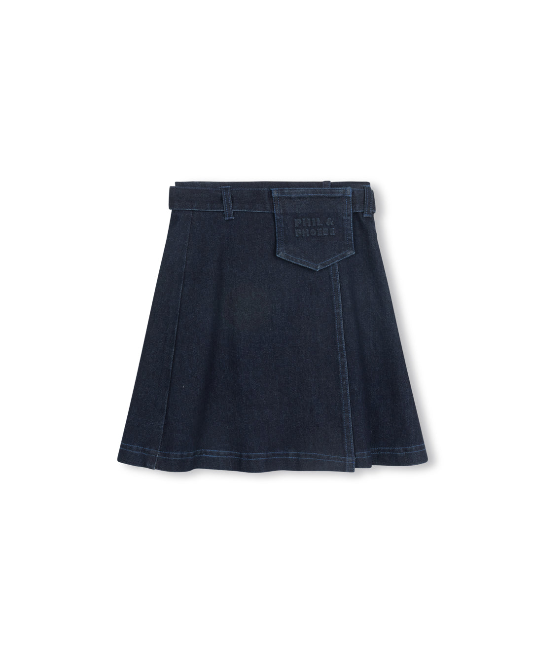 PHIL AND PHOEBE DAVIS POUCH DENIM SKIRT