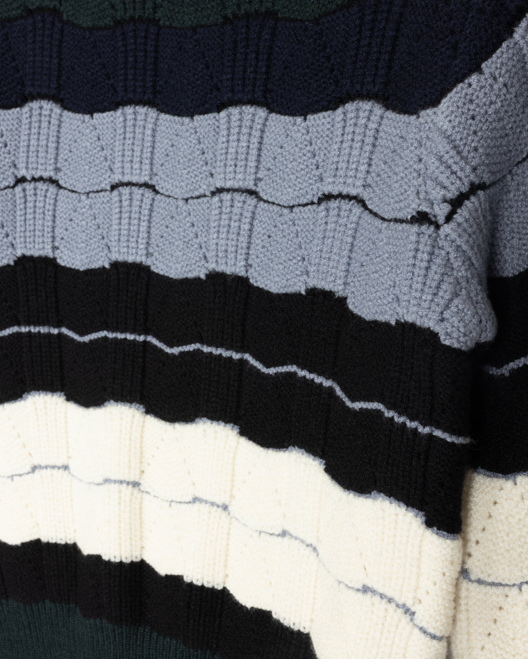 HARPER JAMES MULTI SCALLLOPED KNIT SWEATER