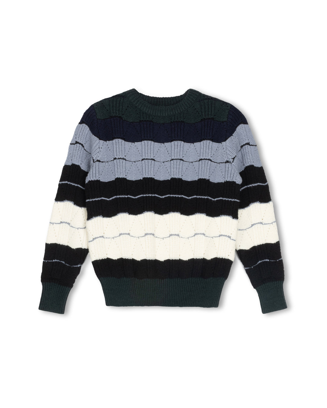 HARPER JAMES MULTI SCALLLOPED KNIT SWEATER