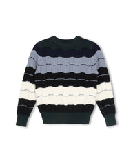 HARPER JAMES MULTI SCALLLOPED KNIT SWEATER