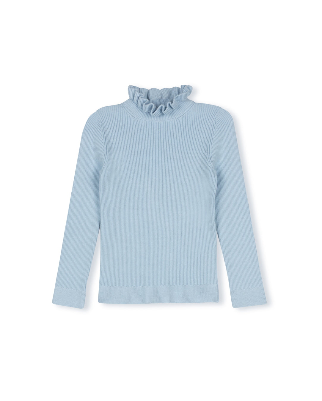ONE CHILD 2PC RUFFLE COLLAR SWEATER WITH PLEATED PLAID BUCKLE SKIRT