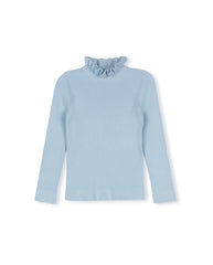 ONE CHILD 2PC RUFFLE COLLAR SWEATER WITH PLEATED PLAID BUCKLE SKIRT