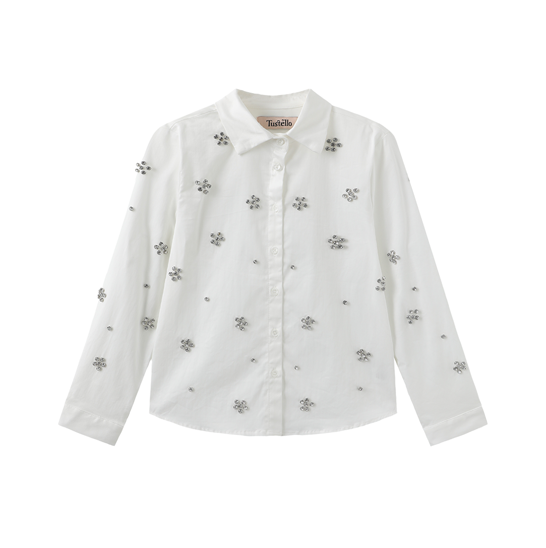 TUSTELLO JEWEL DETAIL POPLIN BLOUSE