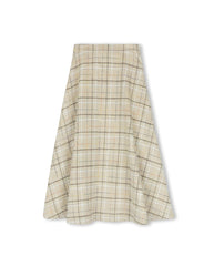MALLORY & MERLOT MARCO PLAID WOOL MAXI SKIRT