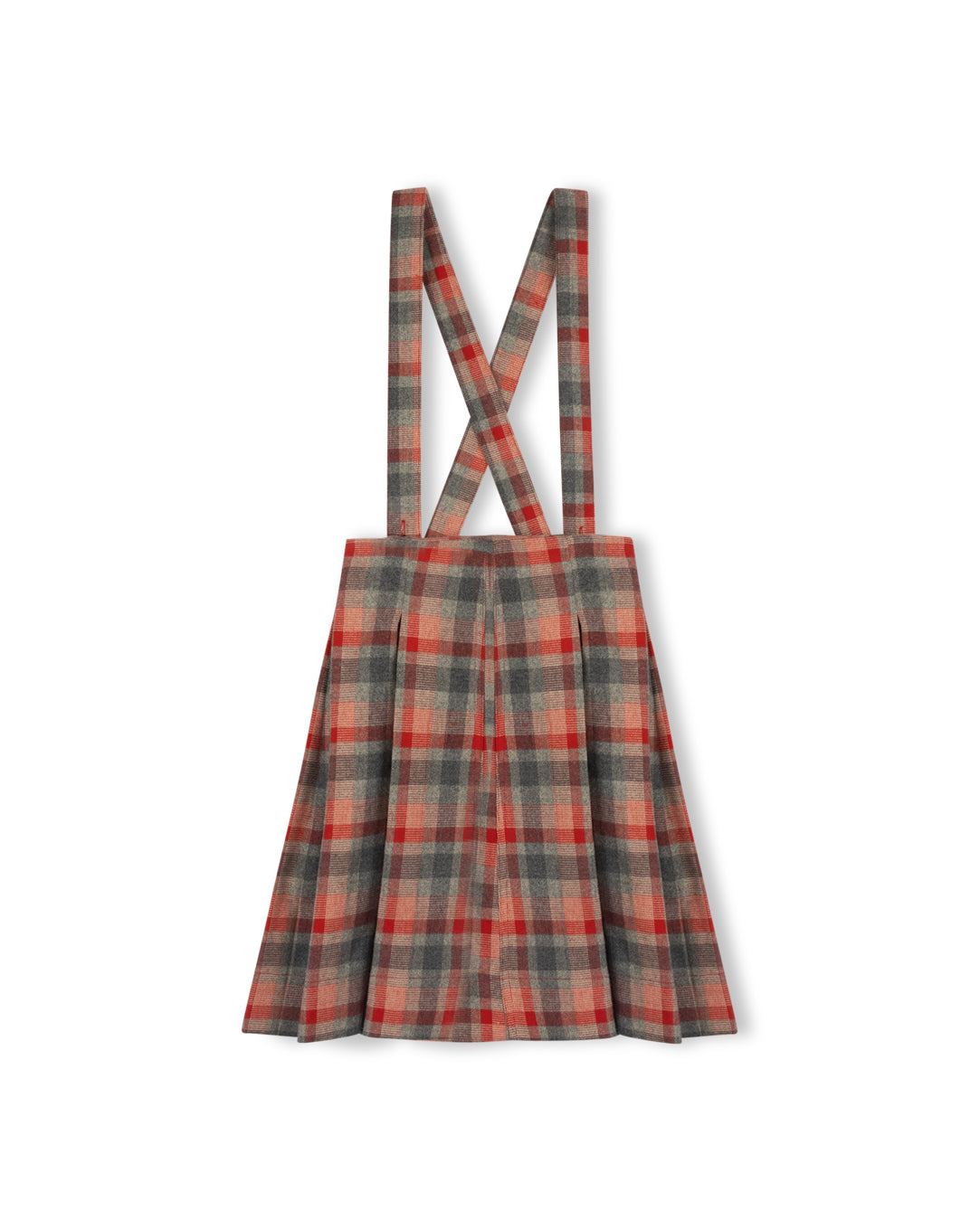 ONE CHILD 2PC WISH KNIT SWEATER WITH SUSPENDER PLAID PLEATED SKIRT