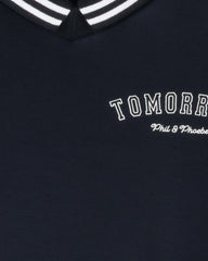 PHIL AND PHOEBE "TOMORROW" PRINT COLLARED SWEATSHIRT