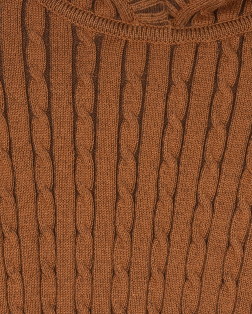 VIBE 2PC LEON CABLE KNIT HOODIE WITH LEON MAXI CORDUROY SKIRT