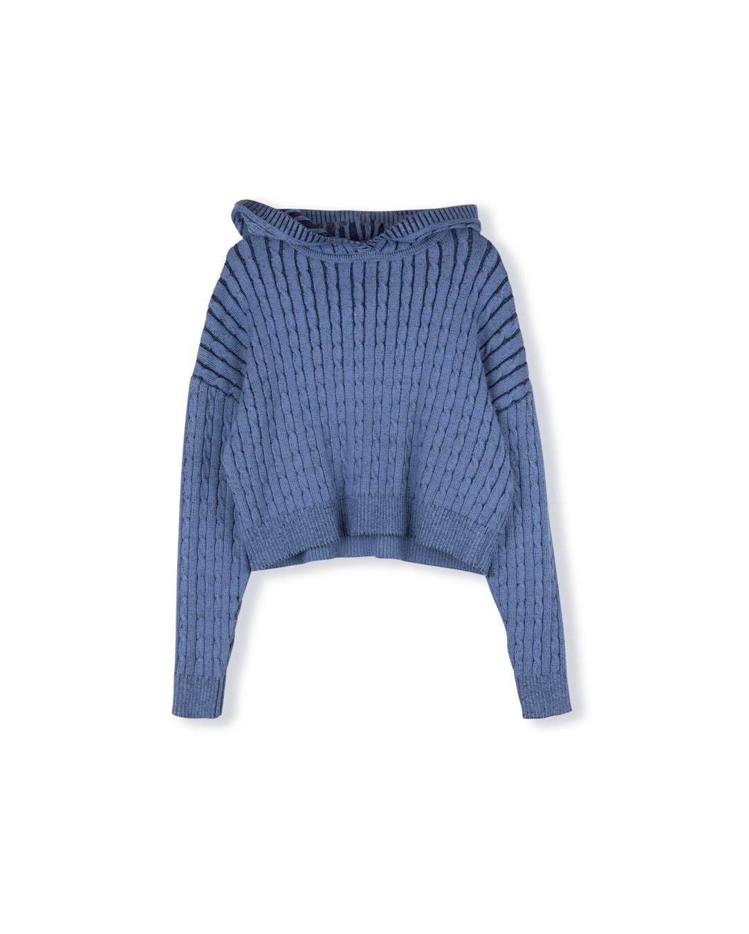 VIBE 2PC LEON CABLE KNIT HOODIE WITH LEON MAXI CORDUROY SKIRT