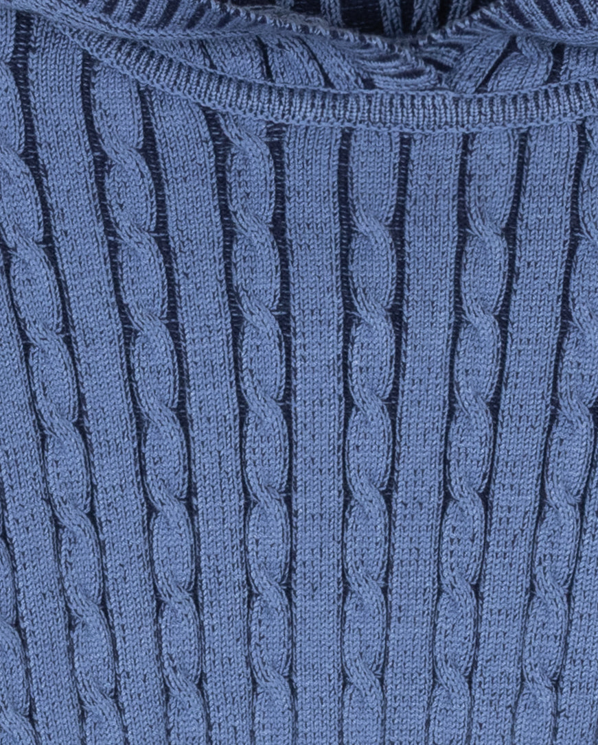 VIBE 2PC LEON CABLE KNIT HOODIE WITH LEON MAXI CORDUROY SKIRT