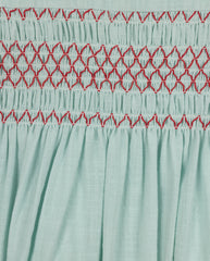 PAPILLON CHEST SMOCKED PETER PAN COLLAR DRESS