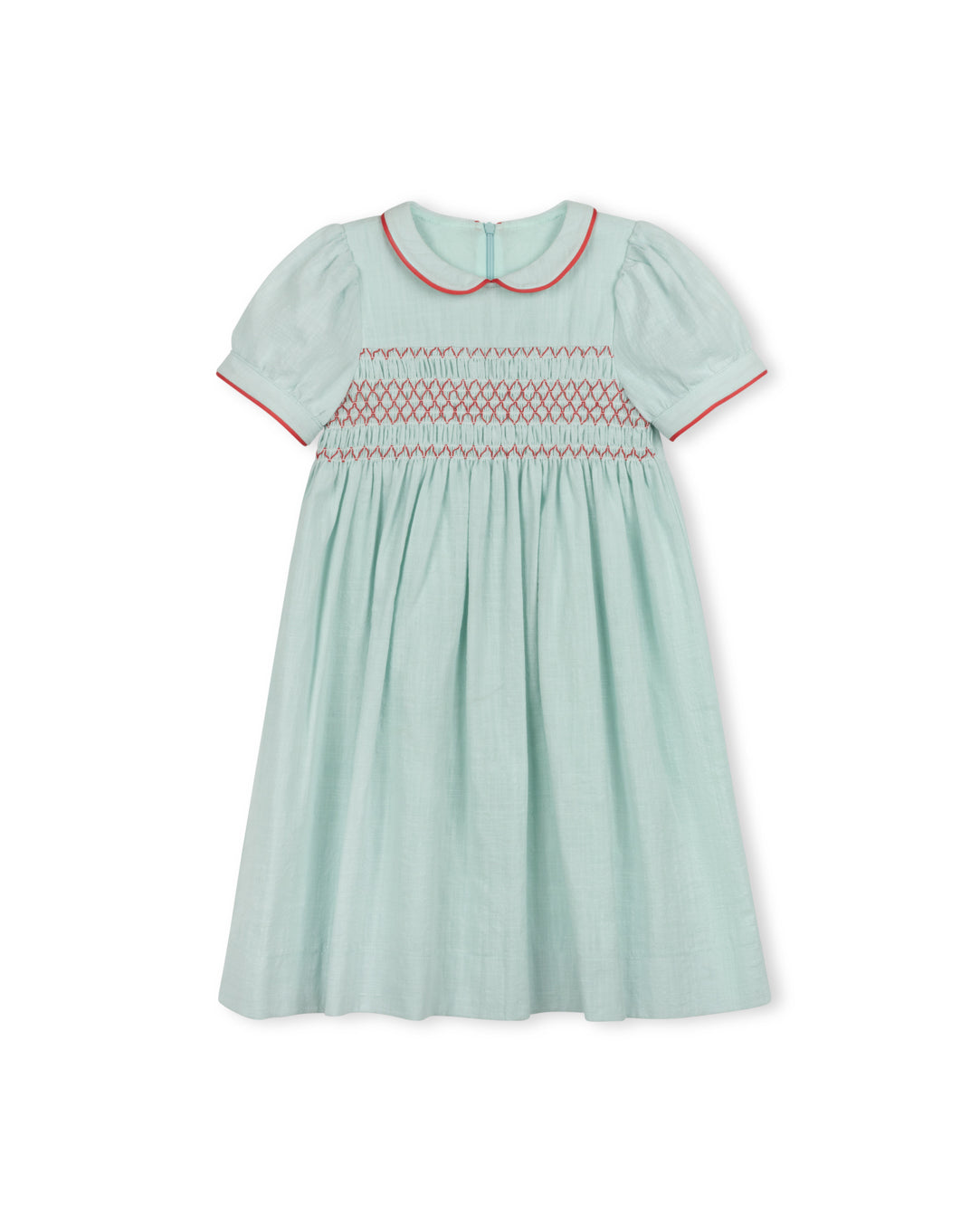PAPILLON CHEST SMOCKED PETER PAN COLLAR DRESS