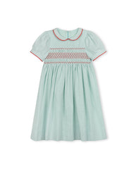 PAPILLON CHEST SMOCKED PETER PAN COLLAR DRESS