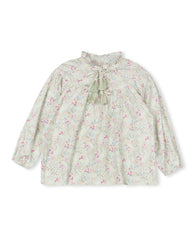 ONE CHILD 2PC SLATER RUFFLE NECK FLORAL BLOUSE WITH PLEATED SKIRT