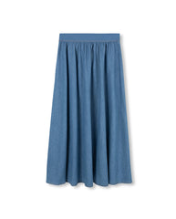 VIBE WIDE ELASTIC BAND DENIM SKIRT